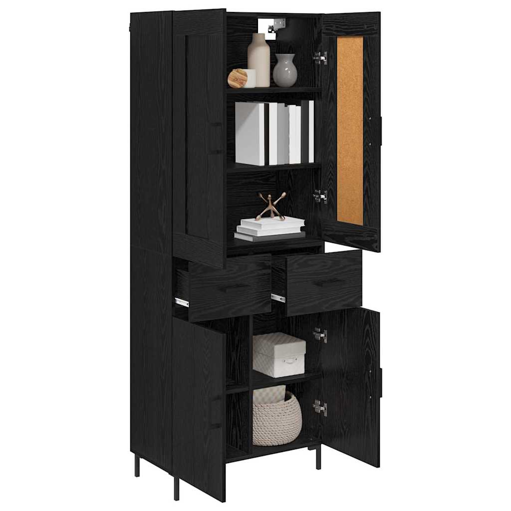 Highboard 2 stk. Sort eg 69,5 x 34 x 180 cm Konstrueret træ