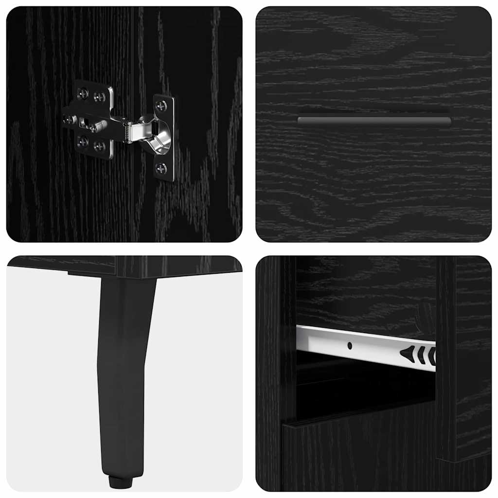 Highboard 2 stk. Sort eg 69,5 x 34 x 180 cm Konstrueret træ