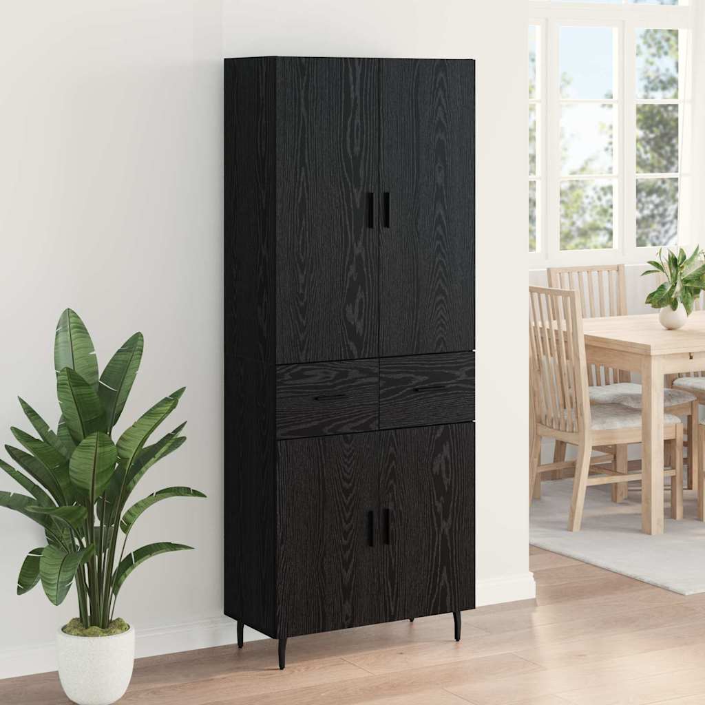 Highboard 2 stk. Sort eg 69,5 x 34 x 180 cm Konstrueret træ