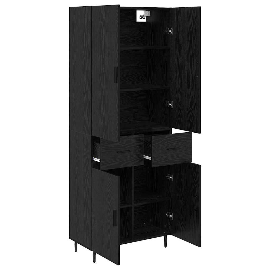 Highboard 2 stk. Sort eg 69,5 x 34 x 180 cm Konstrueret træ