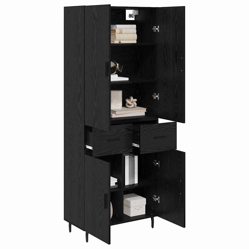 Highboard 2 stk. Sort eg 69,5 x 34 x 180 cm Konstrueret træ