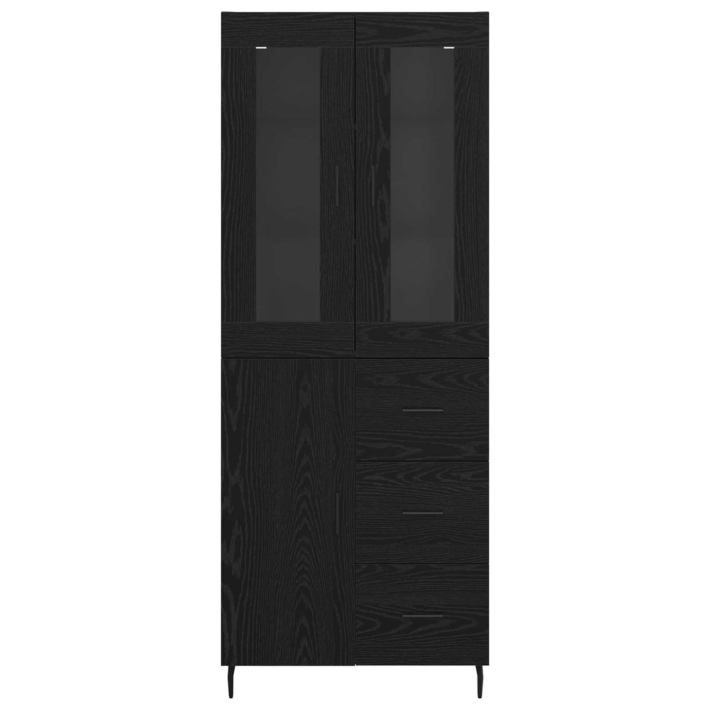 Highboard 2 stk. Sort eg 69,5 x 34 x 180 cm Konstrueret træ
