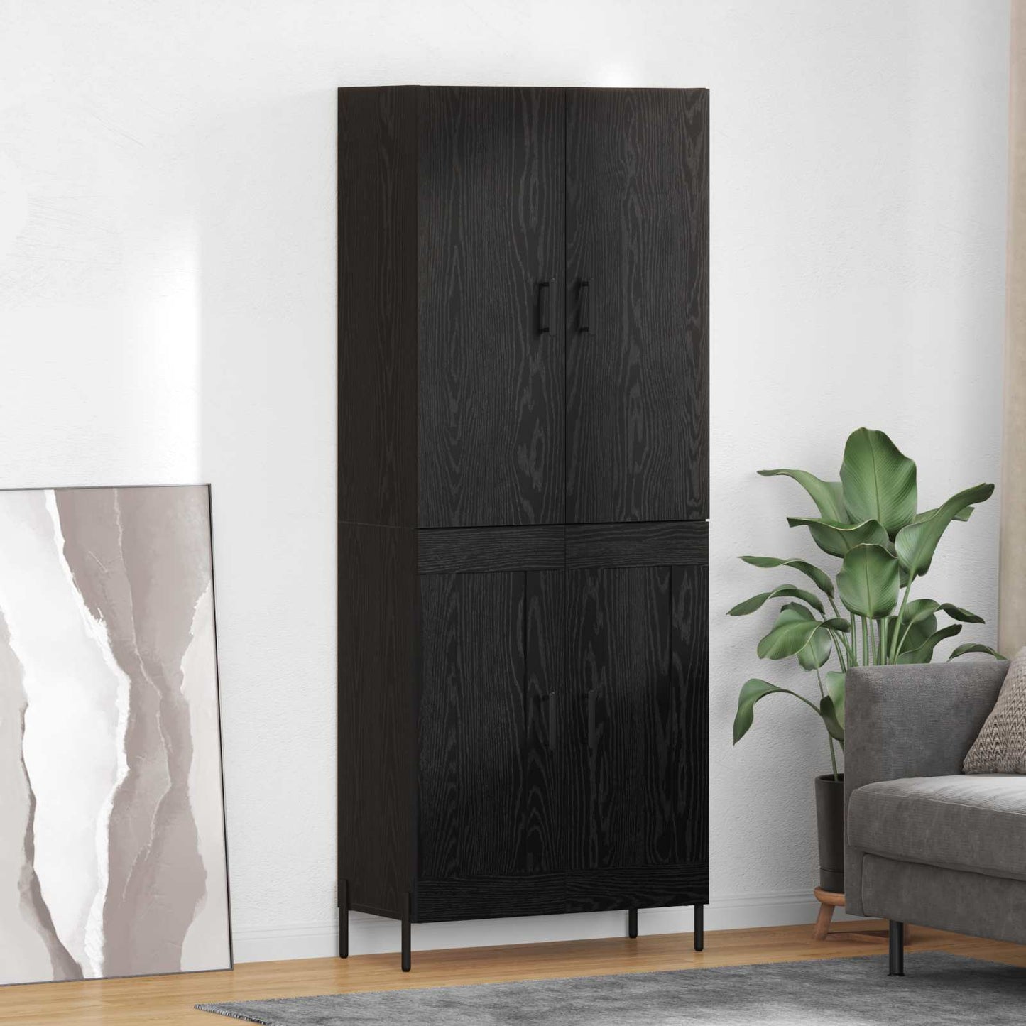 Highboard Sort eg 69,5 x 34 x 180 cm Konstrueret træ