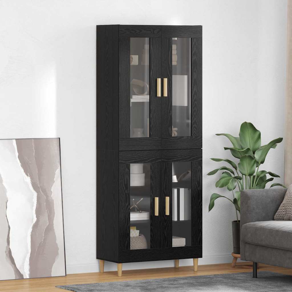 Highboard Sort eg 69,5 x 34 x 180 cm Konstrueret træ
