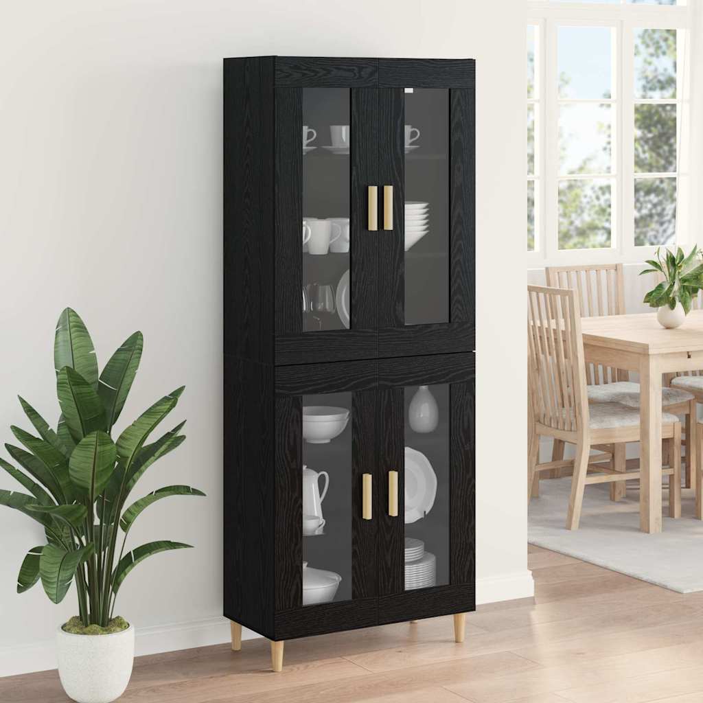 Highboard Sort eg 69,5 x 34 x 180 cm Konstrueret træ