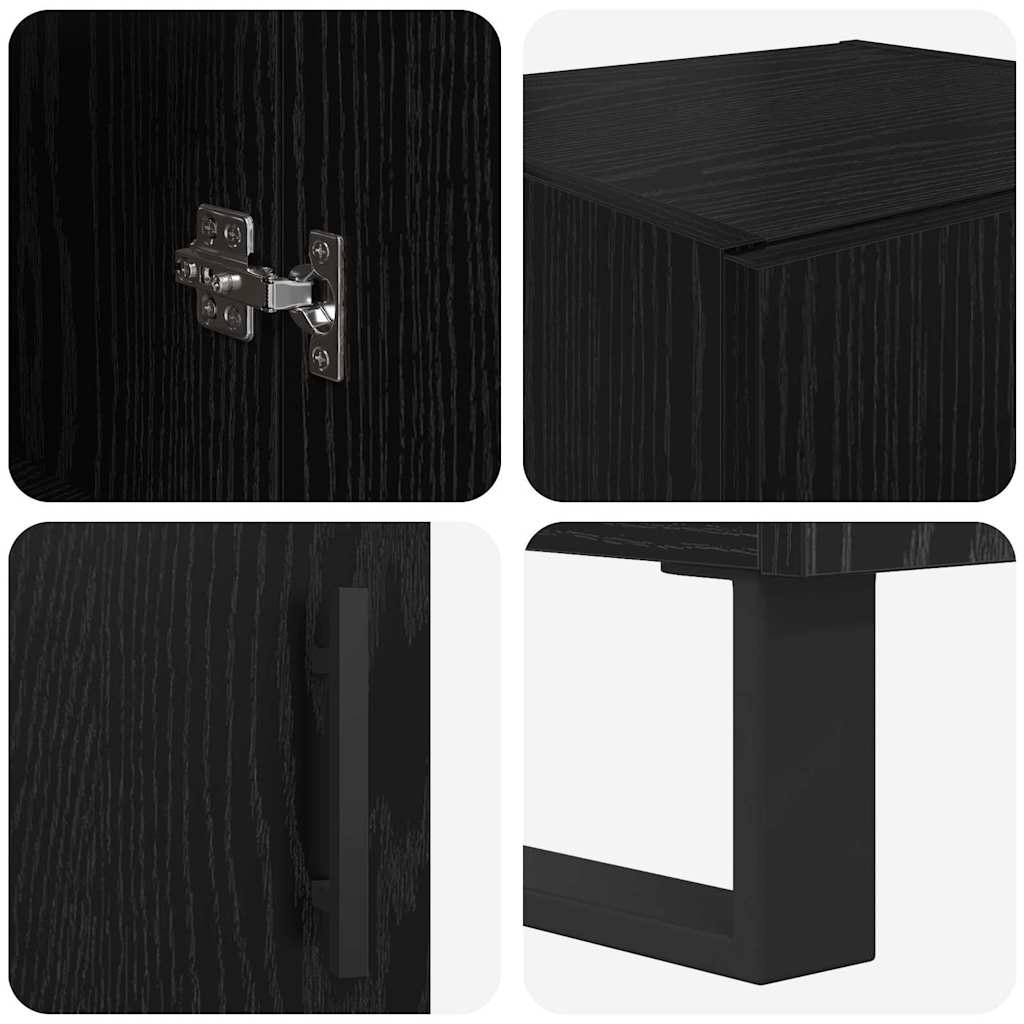 Highboard Sort eg 34,5 x 34 x 180 cm Konstrueret træ