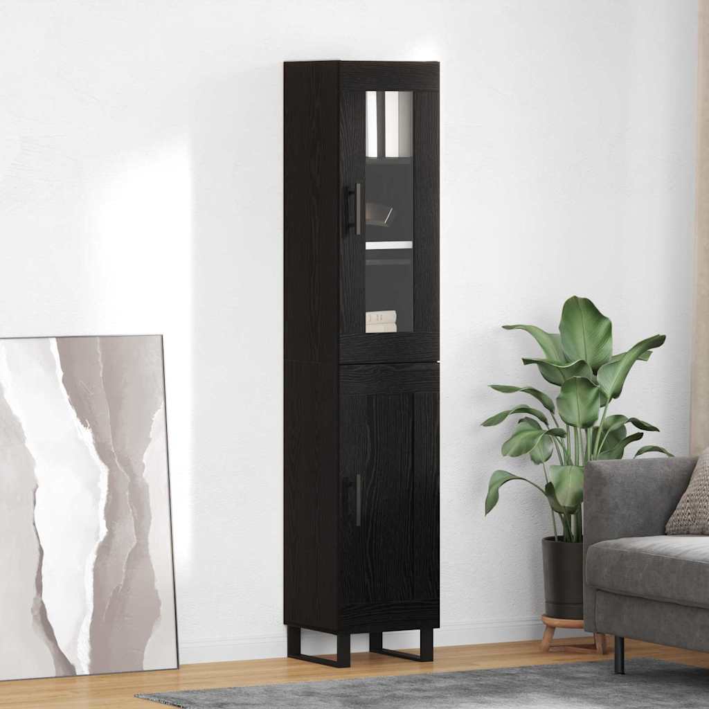 Highboard Sort eg 34,5 x 34 x 180 cm Konstrueret træ