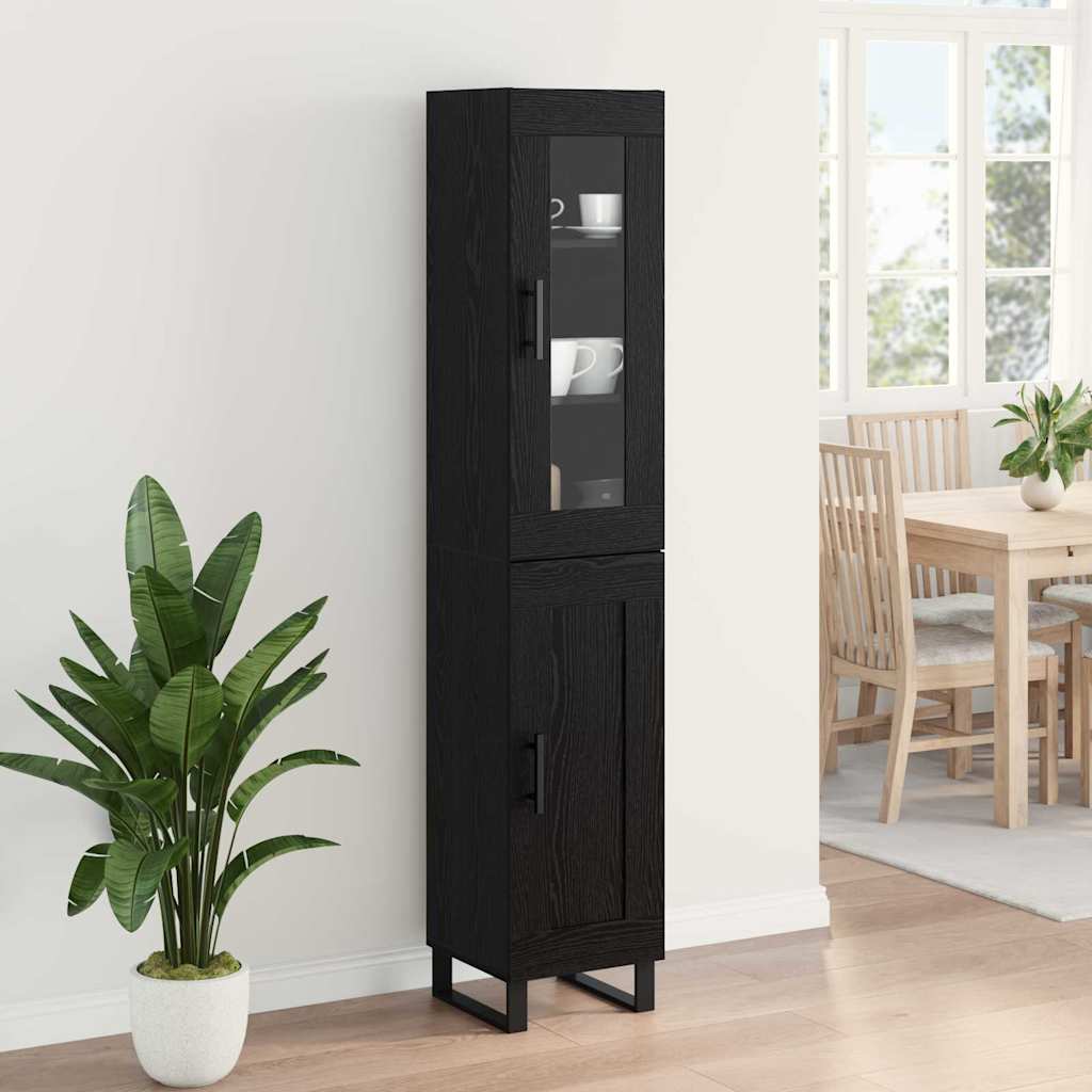 Highboard Sort eg 34,5 x 34 x 180 cm Konstrueret træ