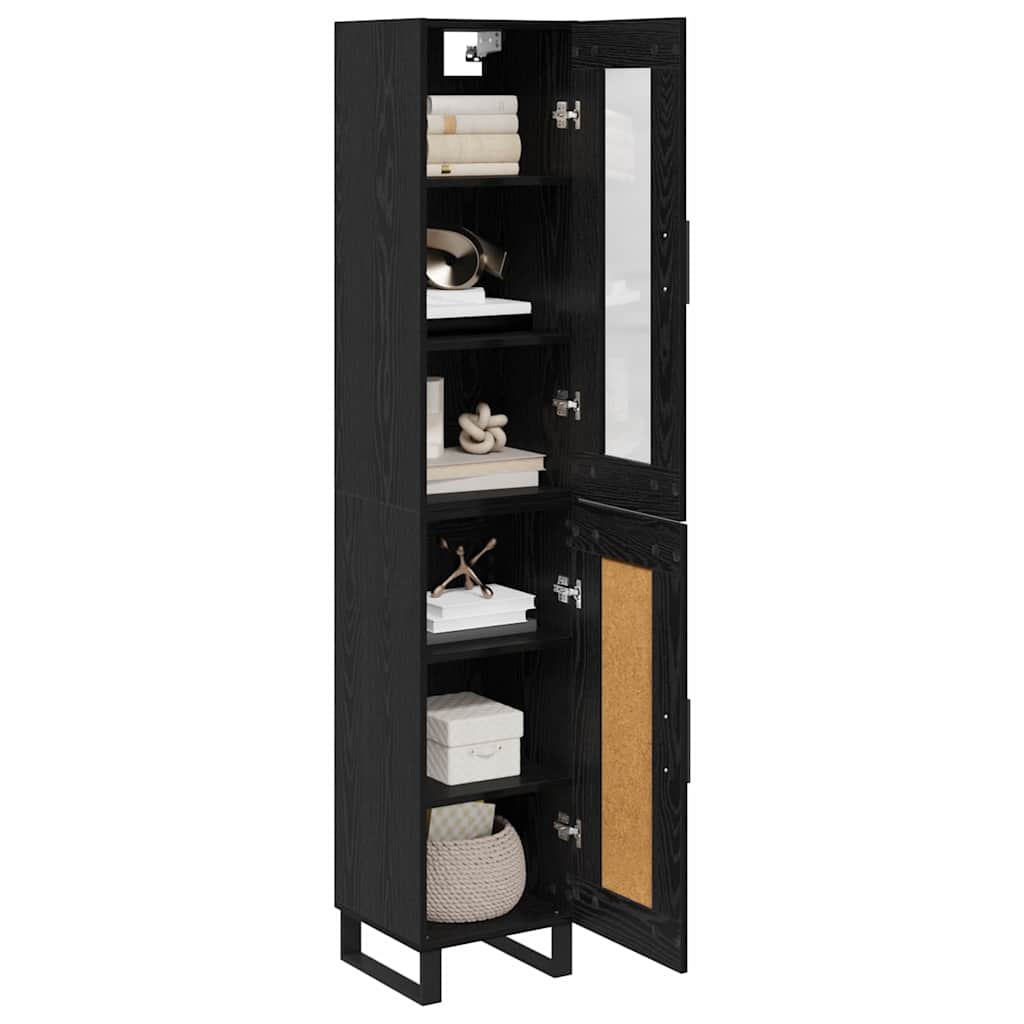 Highboard Sort eg 34,5 x 34 x 180 cm Konstrueret træ