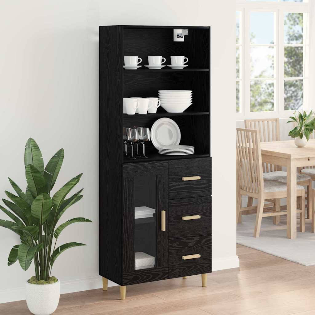 Highboard Sort eg 69,5 x 32,5 x 180 cm Konstrueret træ