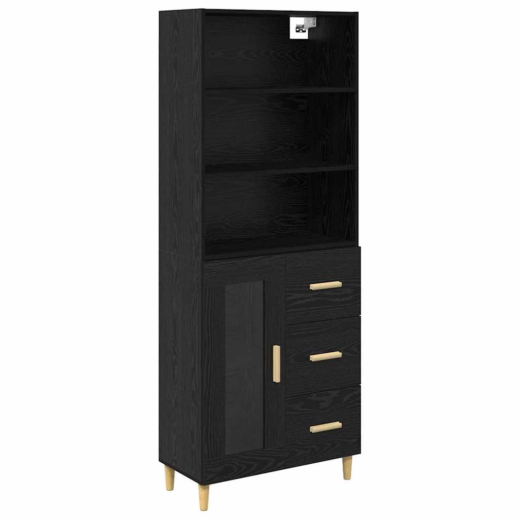 Highboard Sort eg 69,5 x 32,5 x 180 cm Konstrueret træ