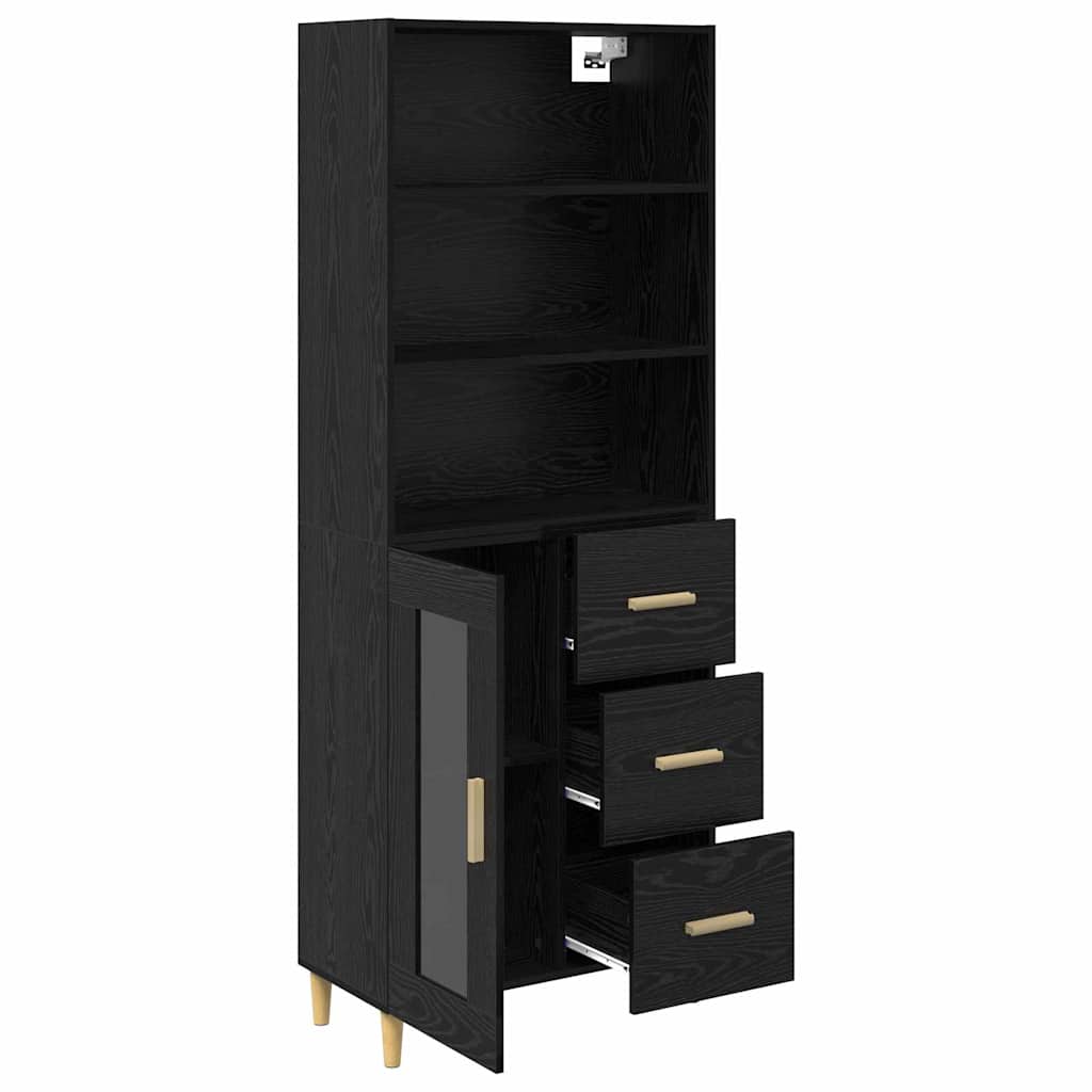 Highboard Sort eg 69,5 x 32,5 x 180 cm Konstrueret træ
