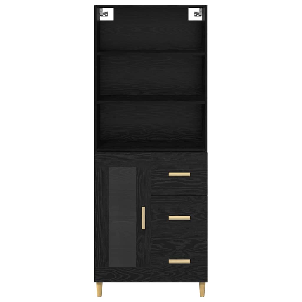 Highboard Sort eg 69,5 x 32,5 x 180 cm Konstrueret træ