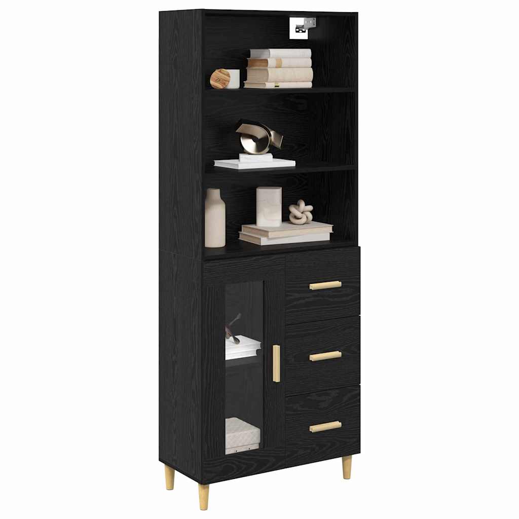 Highboard Sort eg 69,5 x 32,5 x 180 cm Konstrueret træ