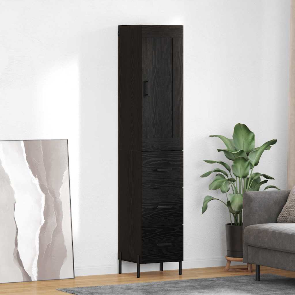 Highboard Sort eg 34,5 x 34 x 180 cm Konstrueret træ