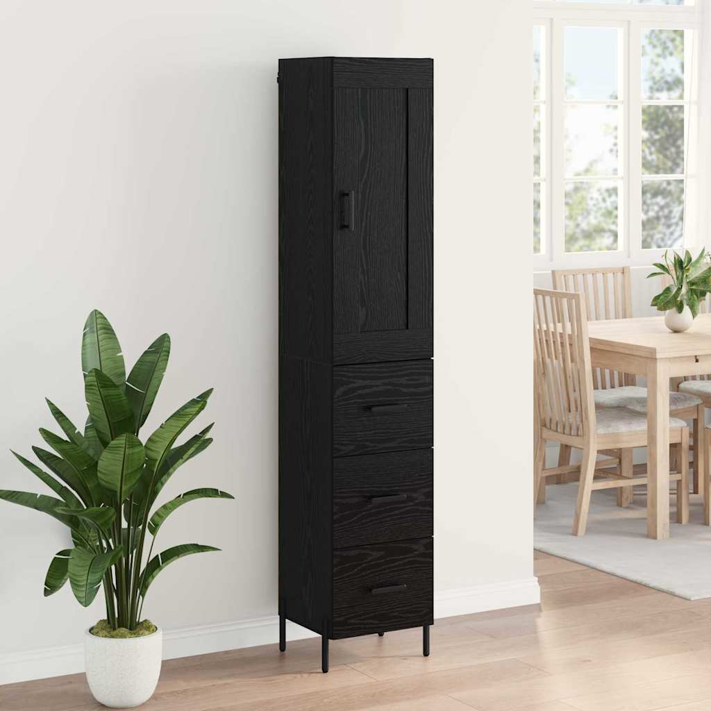 Highboard Sort eg 34,5 x 34 x 180 cm Konstrueret træ