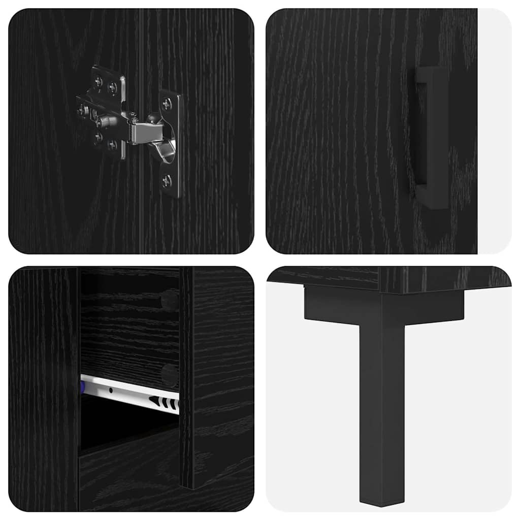 Highboard 2 stk. Sort eg 69,5 x 34 x 180 cm Konstrueret træ