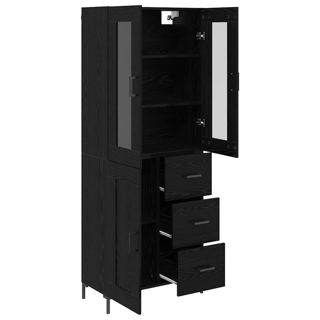 Highboard 2 stk. Sort eg 69,5 x 34 x 180 cm Konstrueret træ