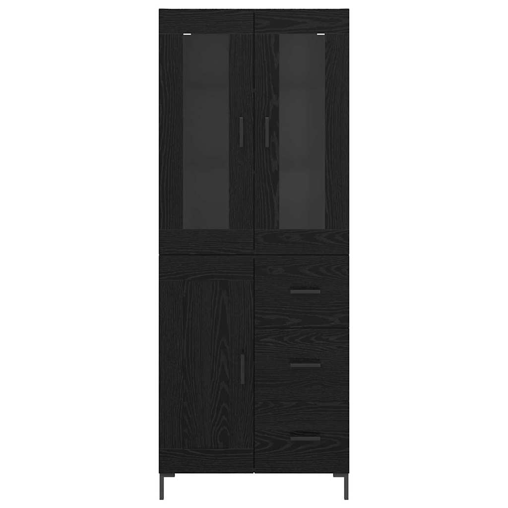 Highboard 2 stk. Sort eg 69,5 x 34 x 180 cm Konstrueret træ