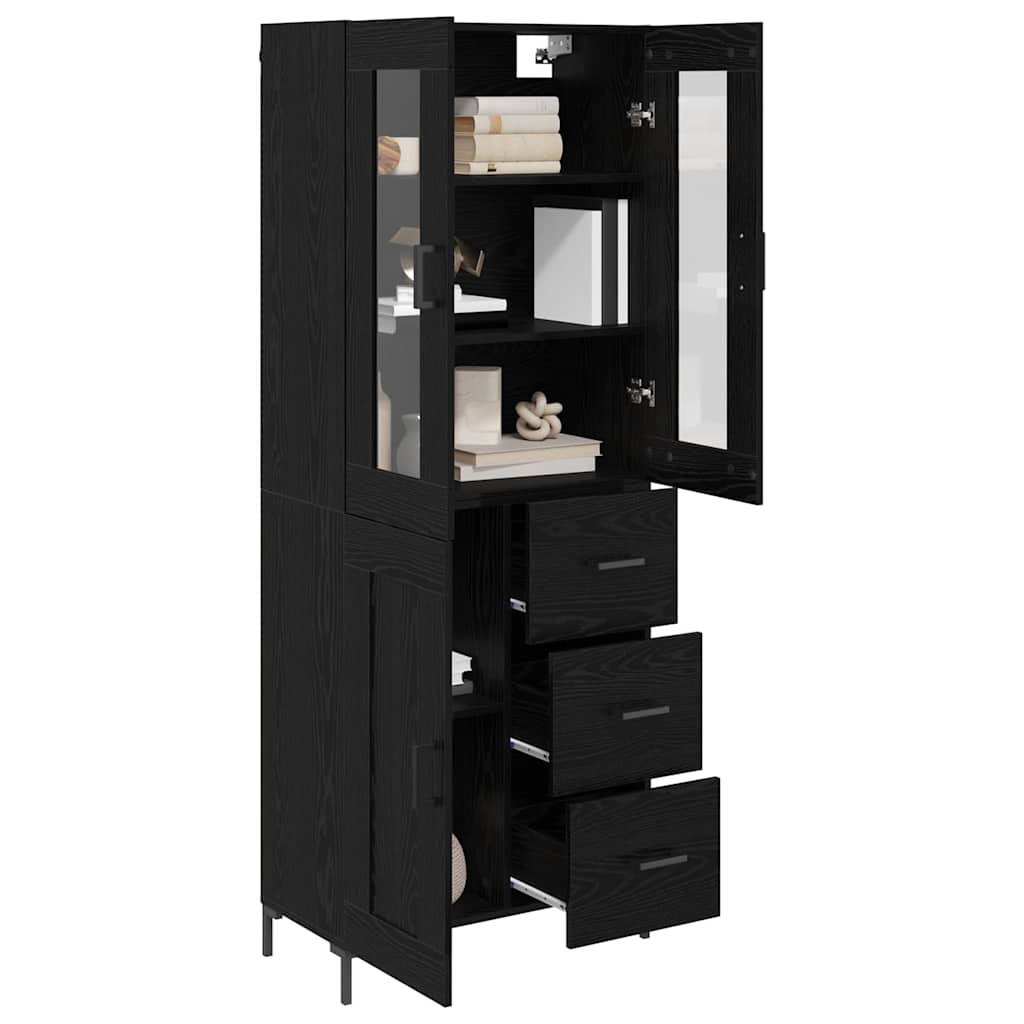 Highboard 2 stk. Sort eg 69,5 x 34 x 180 cm Konstrueret træ