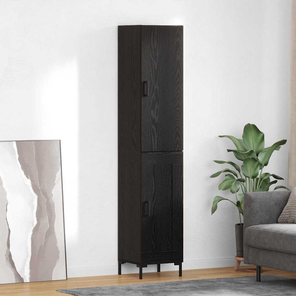 Highboard Sort eg 34,5 x 34 x 180 cm Konstrueret træ