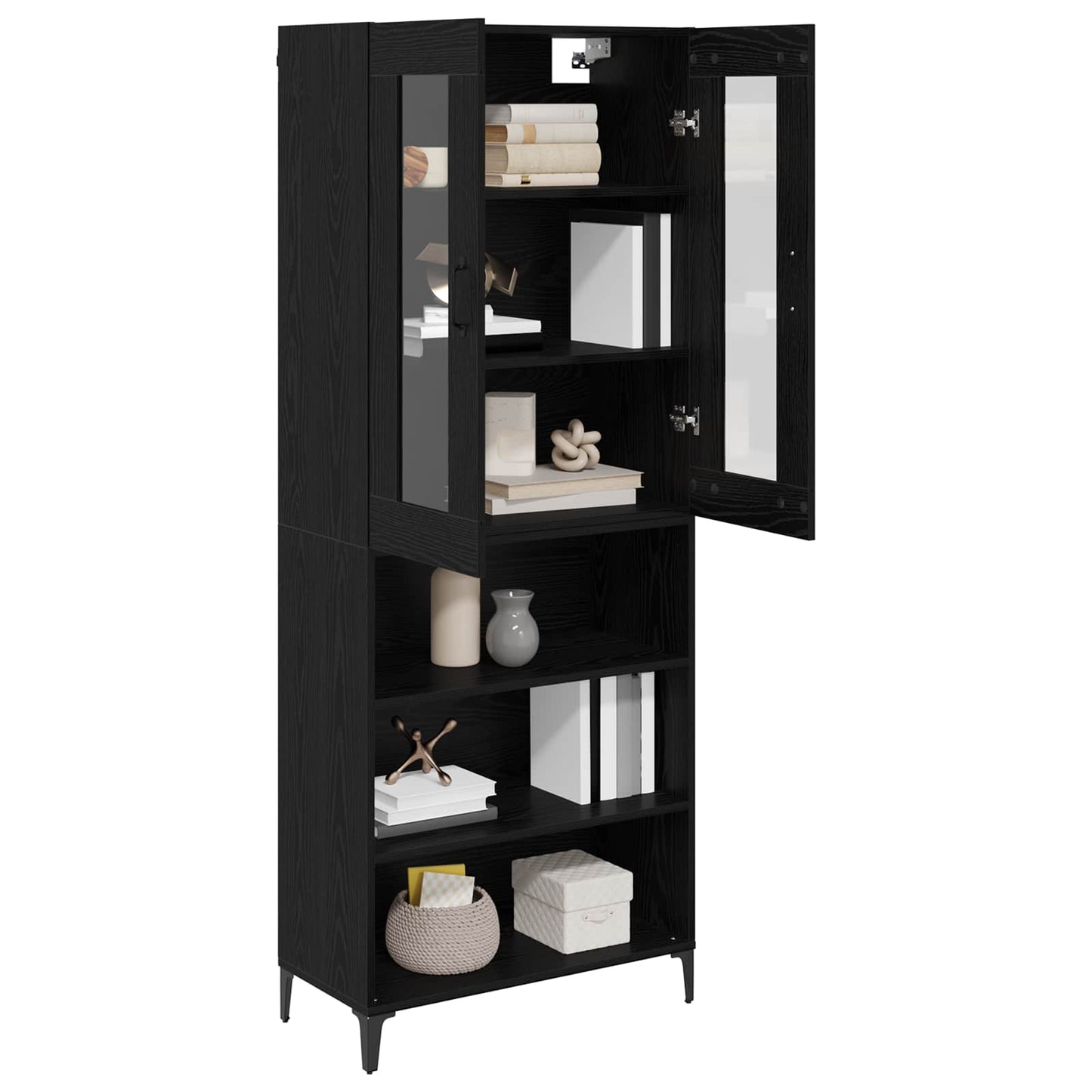Highboard Sort eg 69,5 x 34 x 180 cm Konstrueret træ