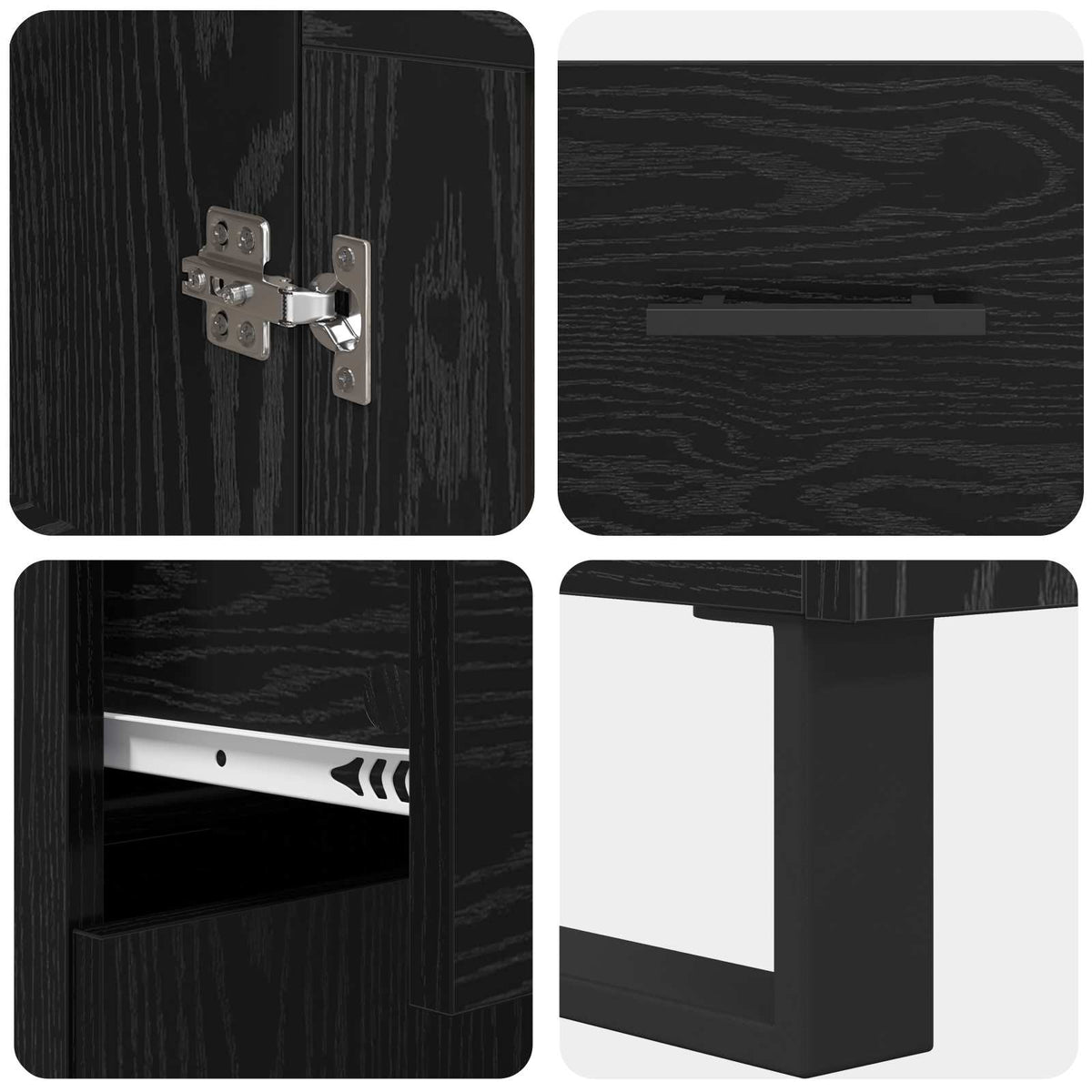 Highboard 2 stk. Sort eg 69,5 x 34 x 180 cm Konstrueret træ