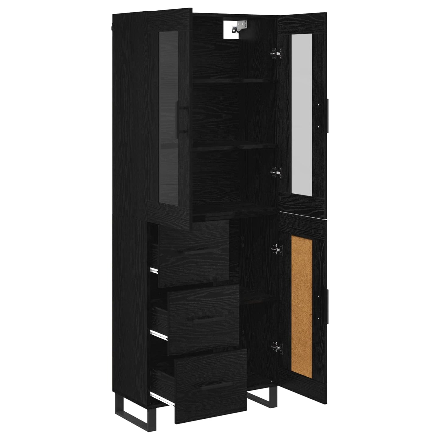 Highboard 2 stk. Sort eg 69,5 x 34 x 180 cm Konstrueret træ