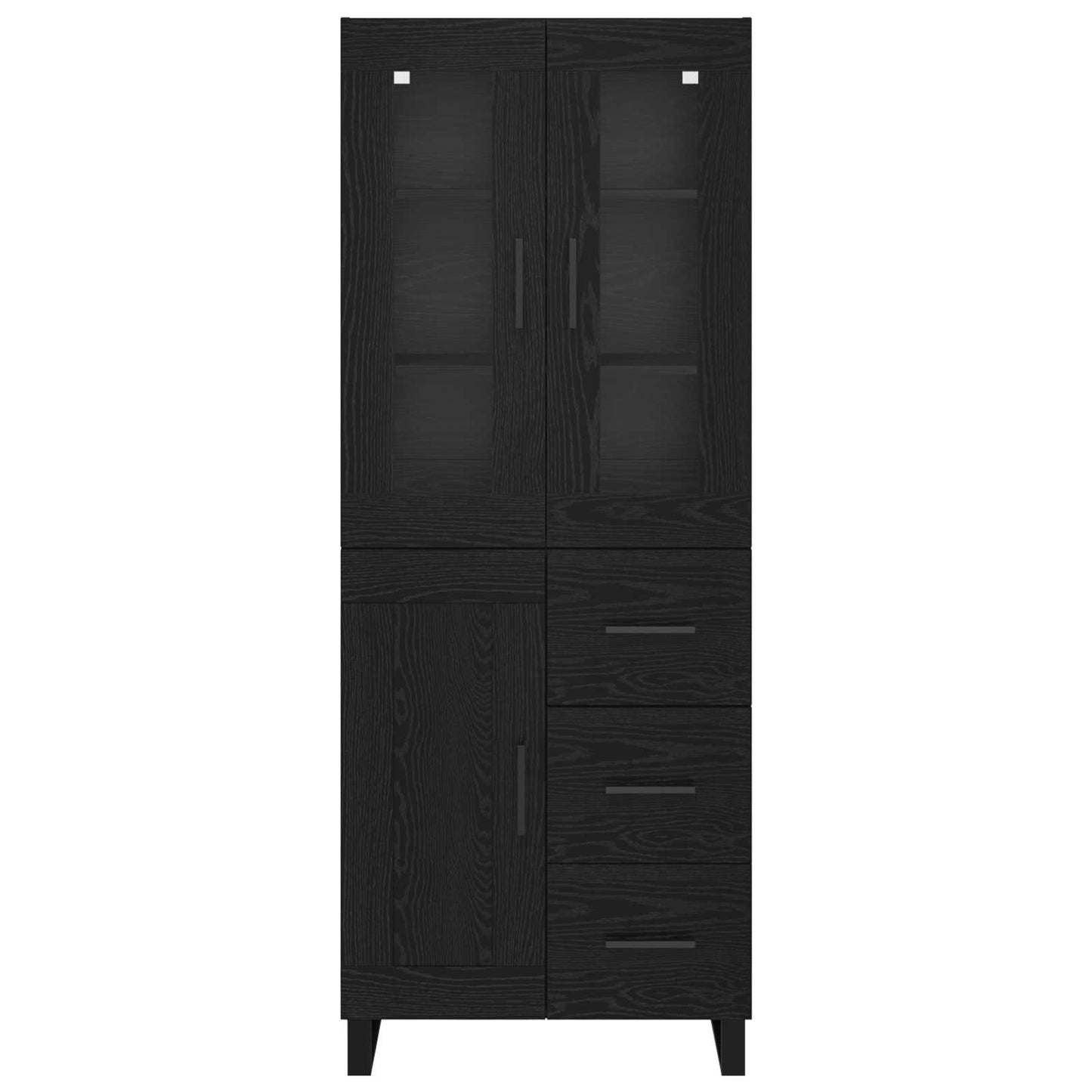 Highboard 2 stk. Sort eg 69,5 x 34 x 180 cm Konstrueret træ