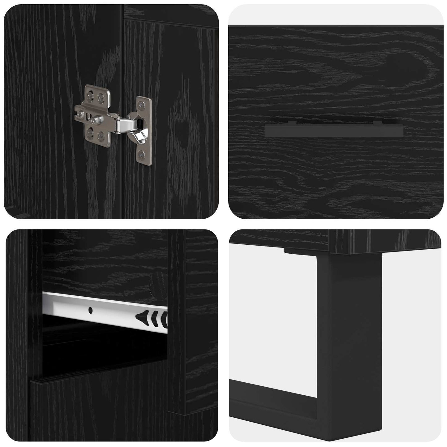 Highboard 2 stk. Sort eg 69,5 x 34 x 180 cm Konstrueret træ