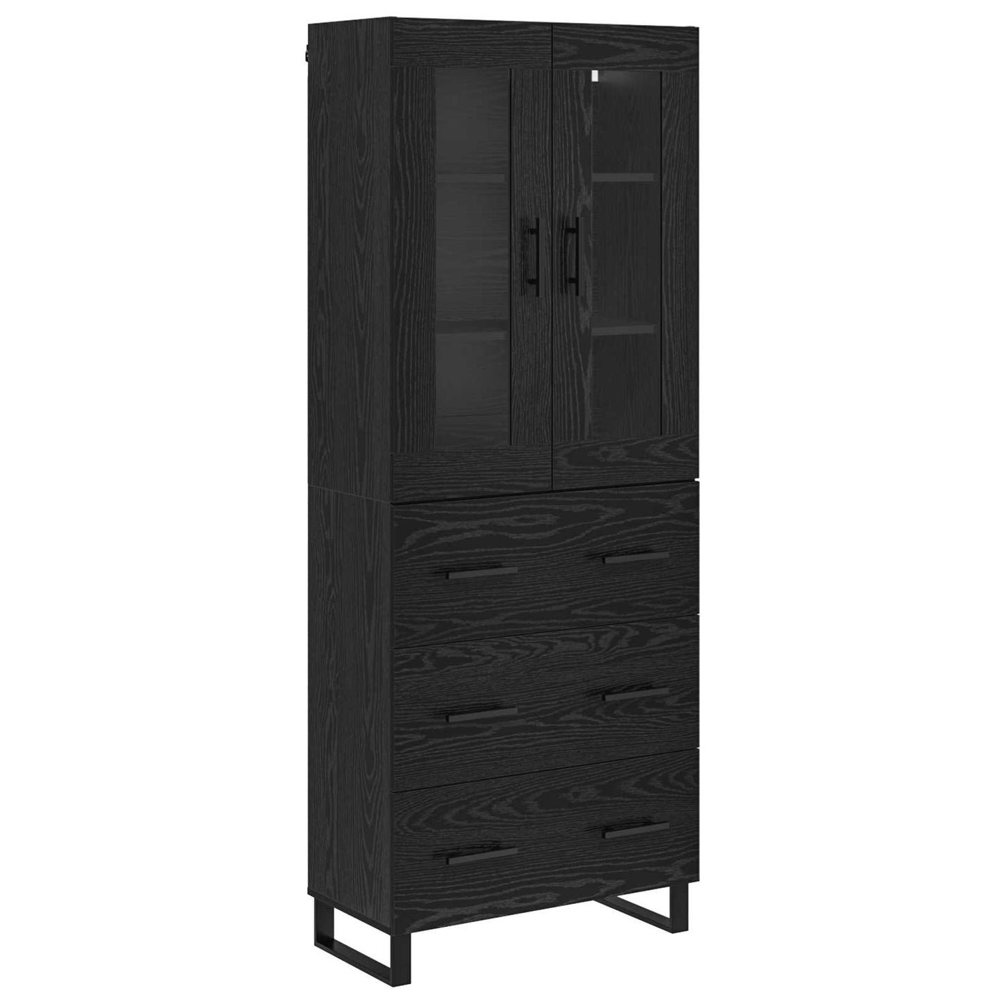 Highboard 2 stk. Sort eg 69,5 x 34 x 180 cm Konstrueret træ