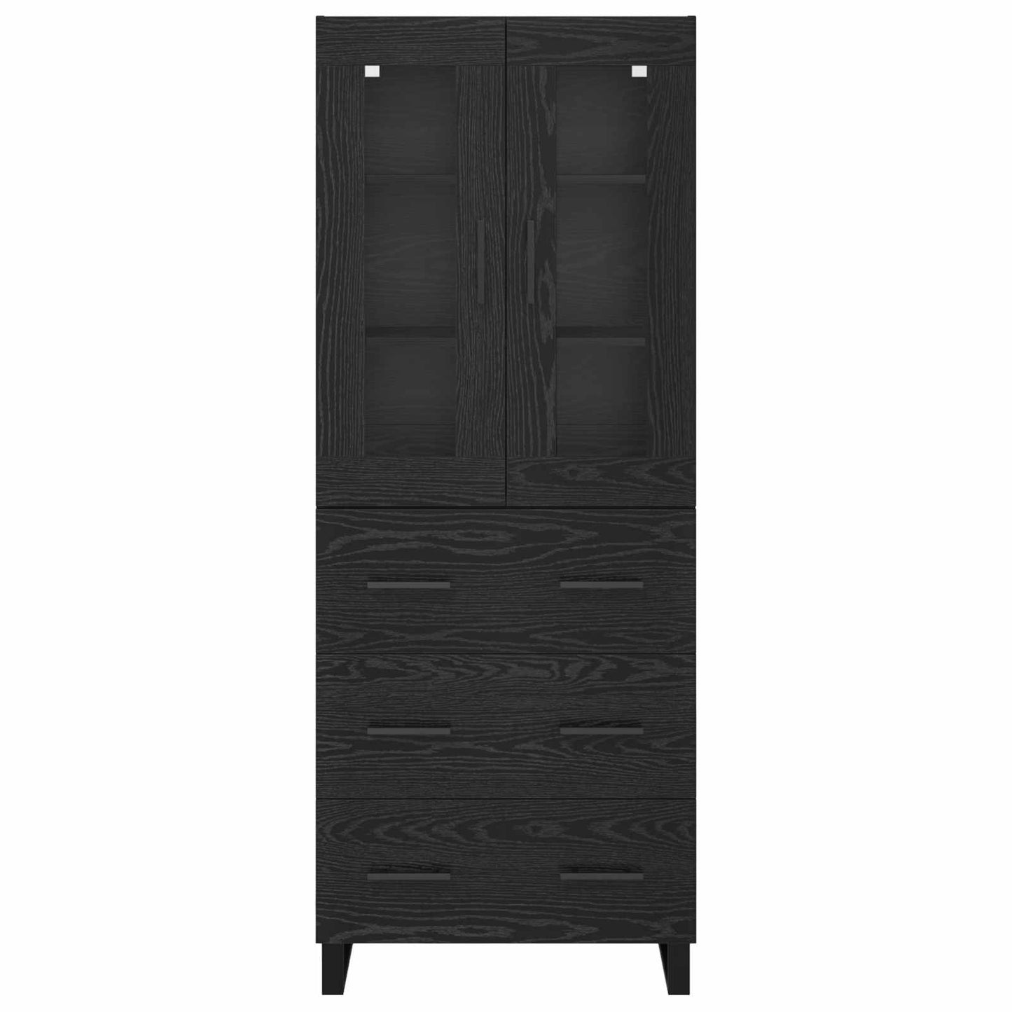 Highboard 2 stk. Sort eg 69,5 x 34 x 180 cm Konstrueret træ