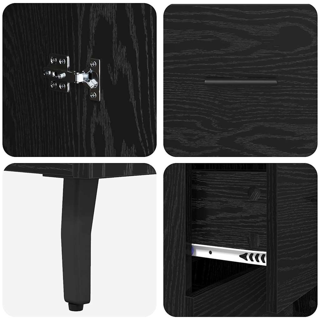 Highboard 2 stk. Sort eg 69,5 x 34 x 180 cm Konstrueret træ