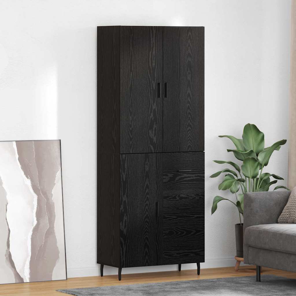 Highboard 2 stk. Sort eg 69,5 x 34 x 180 cm Konstrueret træ