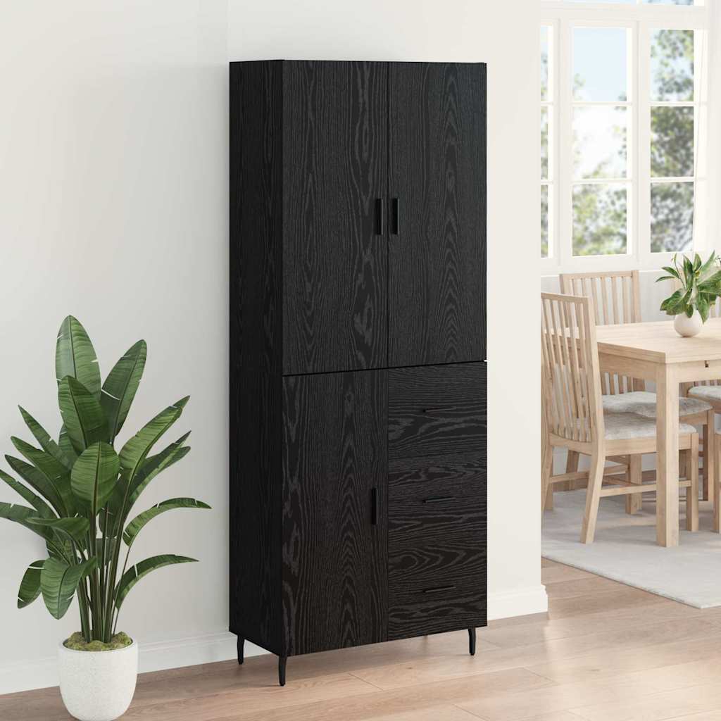 Highboard 2 stk. Sort eg 69,5 x 34 x 180 cm Konstrueret træ