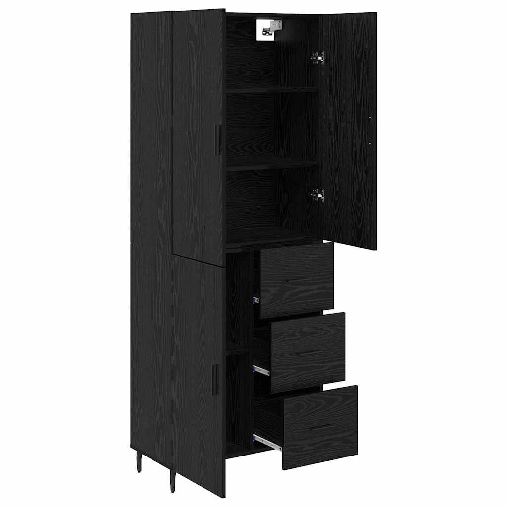 Highboard 2 stk. Sort eg 69,5 x 34 x 180 cm Konstrueret træ