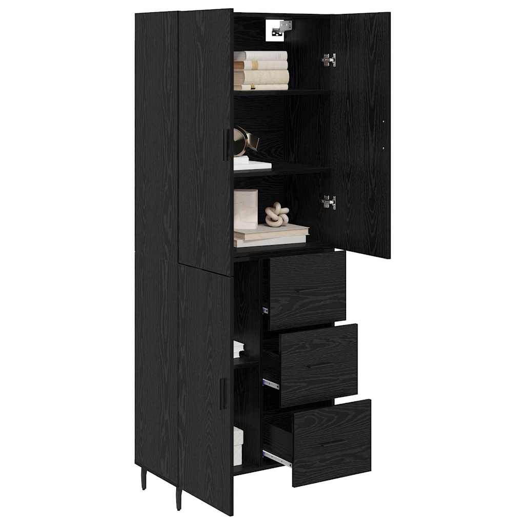 Highboard 2 stk. Sort eg 69,5 x 34 x 180 cm Konstrueret træ