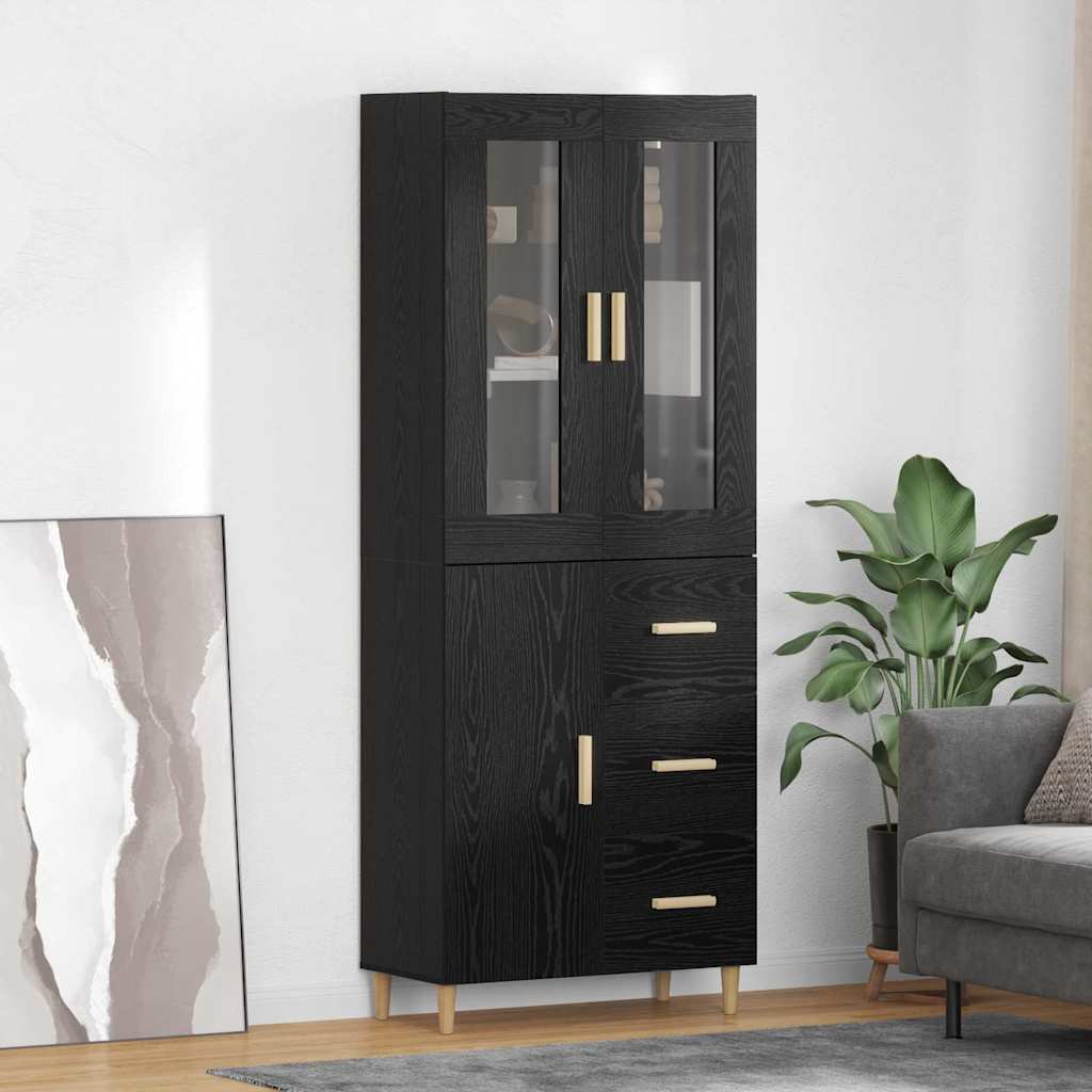 Highboard Sort eg 34,5 x 34 x 180 cm Konstrueret træ