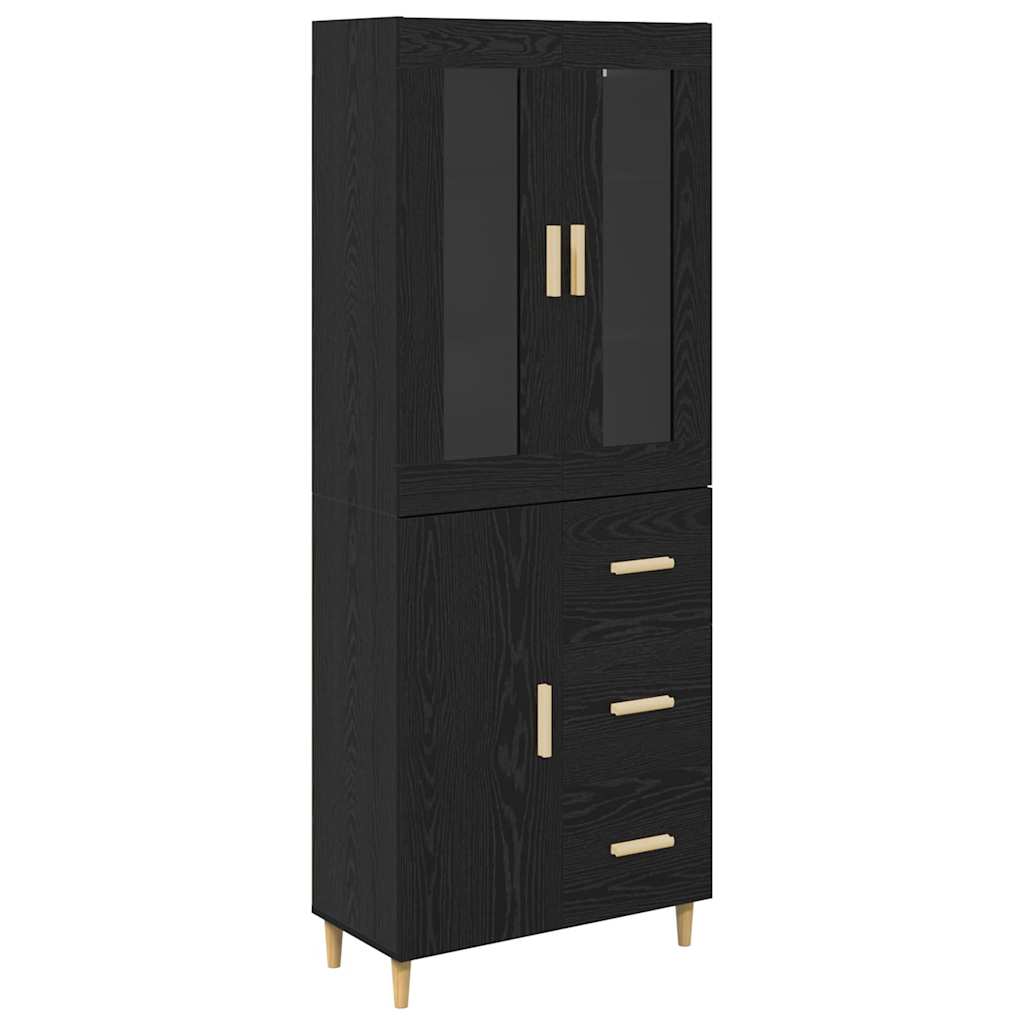 Highboard Sort eg 34,5 x 34 x 180 cm Konstrueret træ
