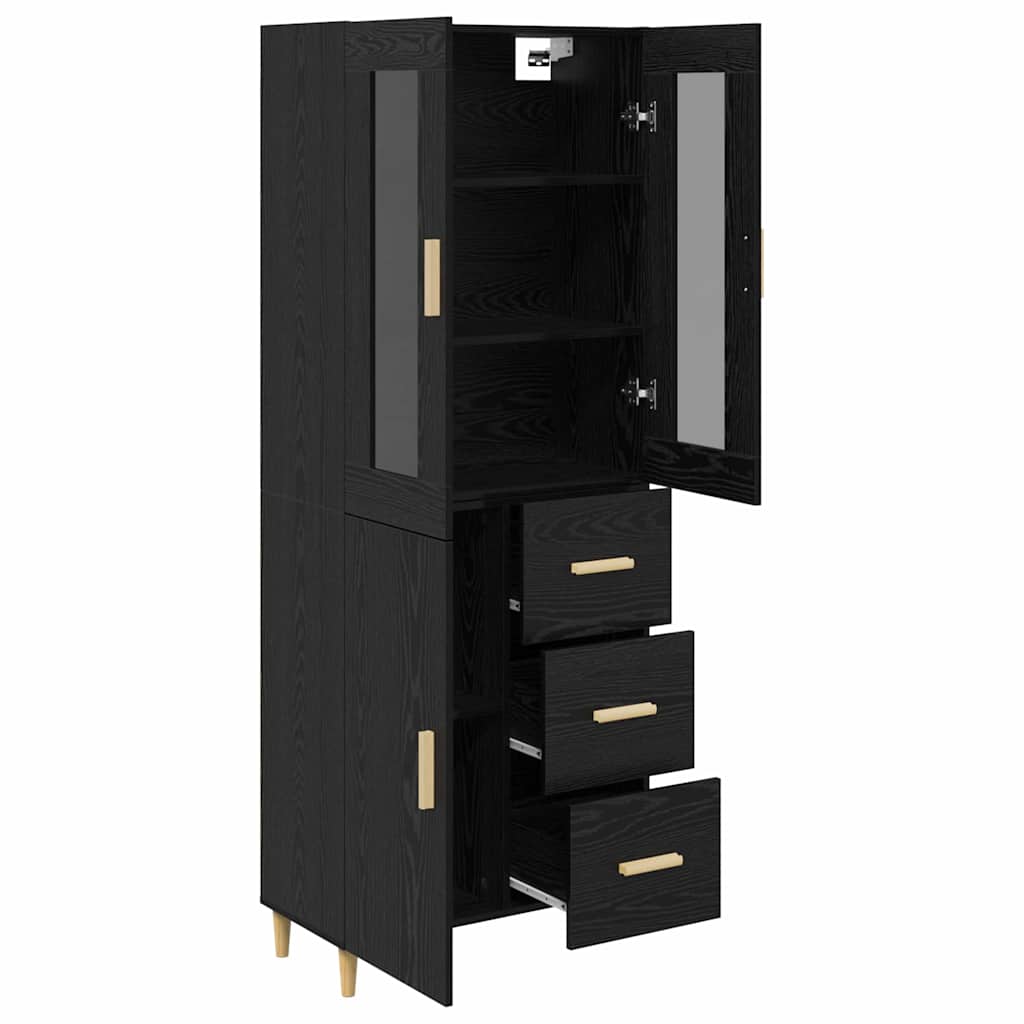 Highboard Sort eg 34,5 x 34 x 180 cm Konstrueret træ
