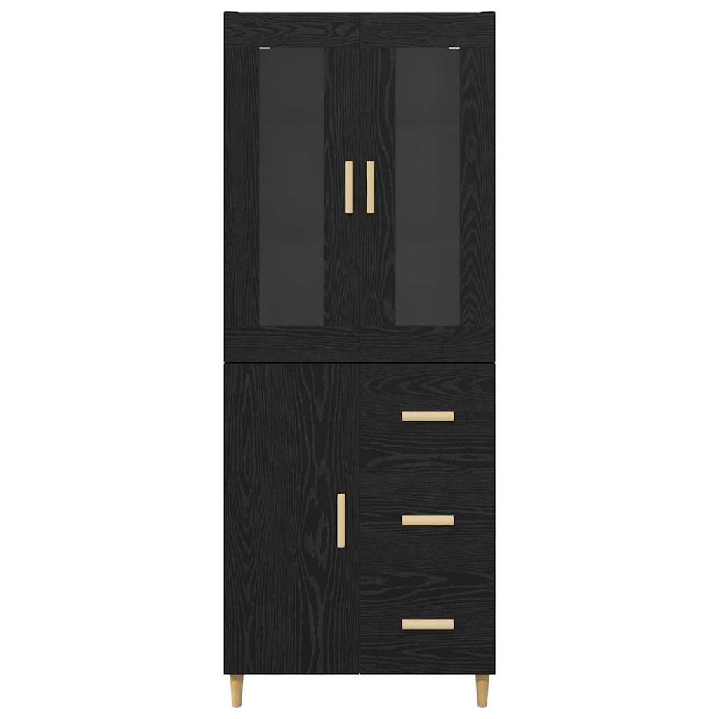 Highboard Sort eg 34,5 x 34 x 180 cm Konstrueret træ