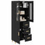 Highboard Sort eg 34,5 x 34 x 180 cm Konstrueret træ