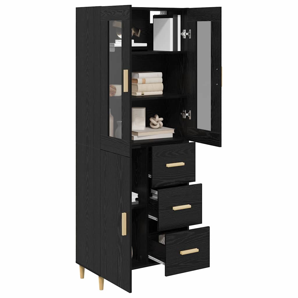 Highboard Sort eg 34,5 x 34 x 180 cm Konstrueret træ