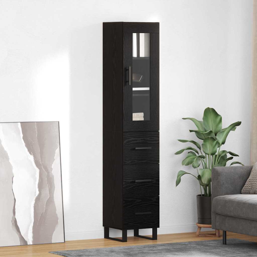 Highboard Sort eg 34,5 x 34 x 180 cm Konstrueret træ
