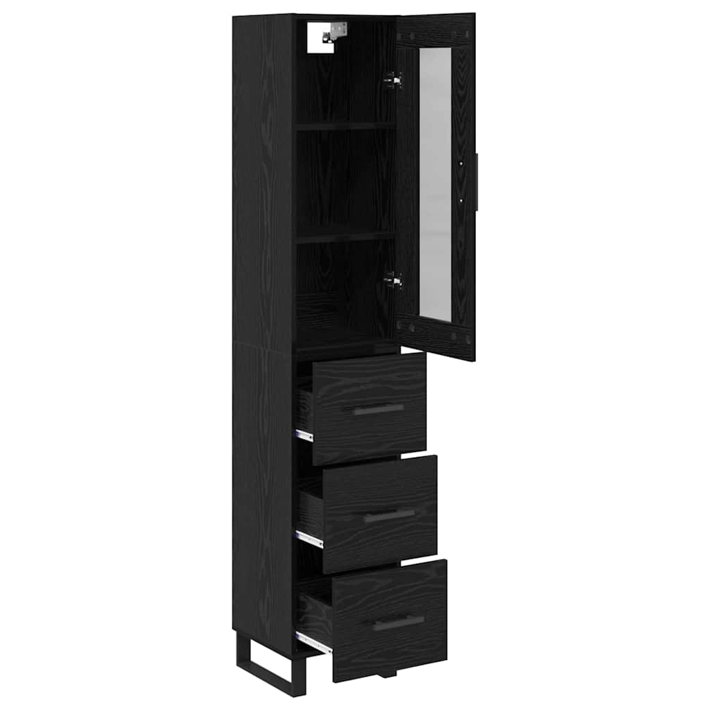 Highboard Sort eg 34,5 x 34 x 180 cm Konstrueret træ