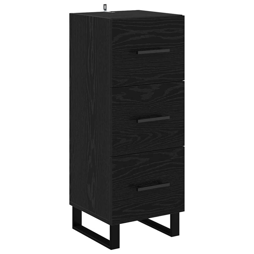 Highboard Sort eg 34,5 x 34 x 180 cm Konstrueret træ