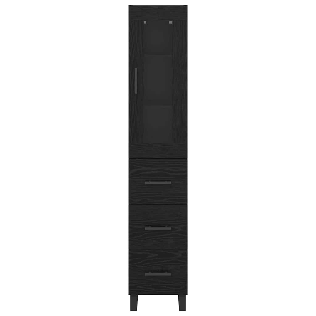 Highboard Sort eg 34,5 x 34 x 180 cm Konstrueret træ