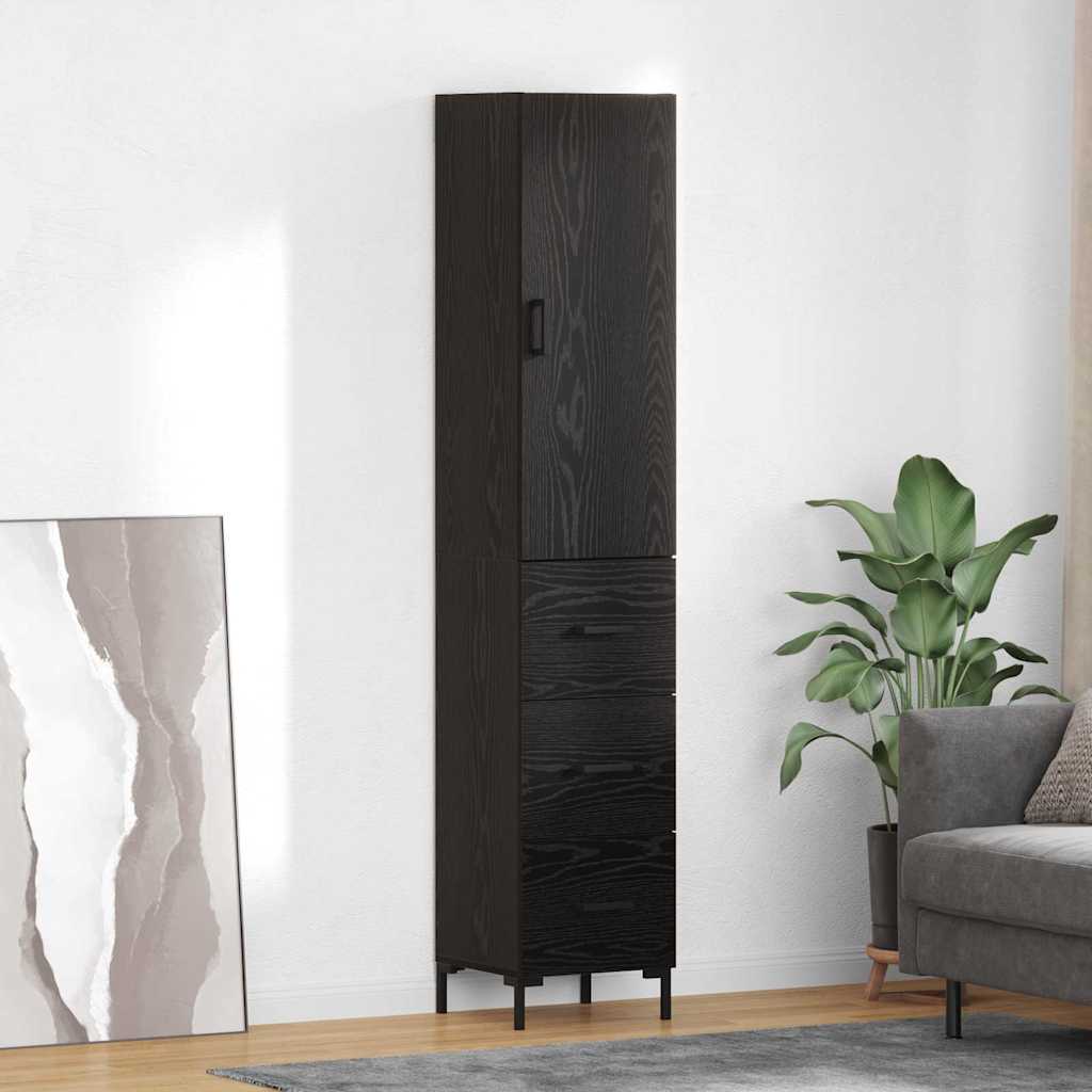 Highboard Sort eg 34,5 x 34 x 180 cm Konstrueret træ