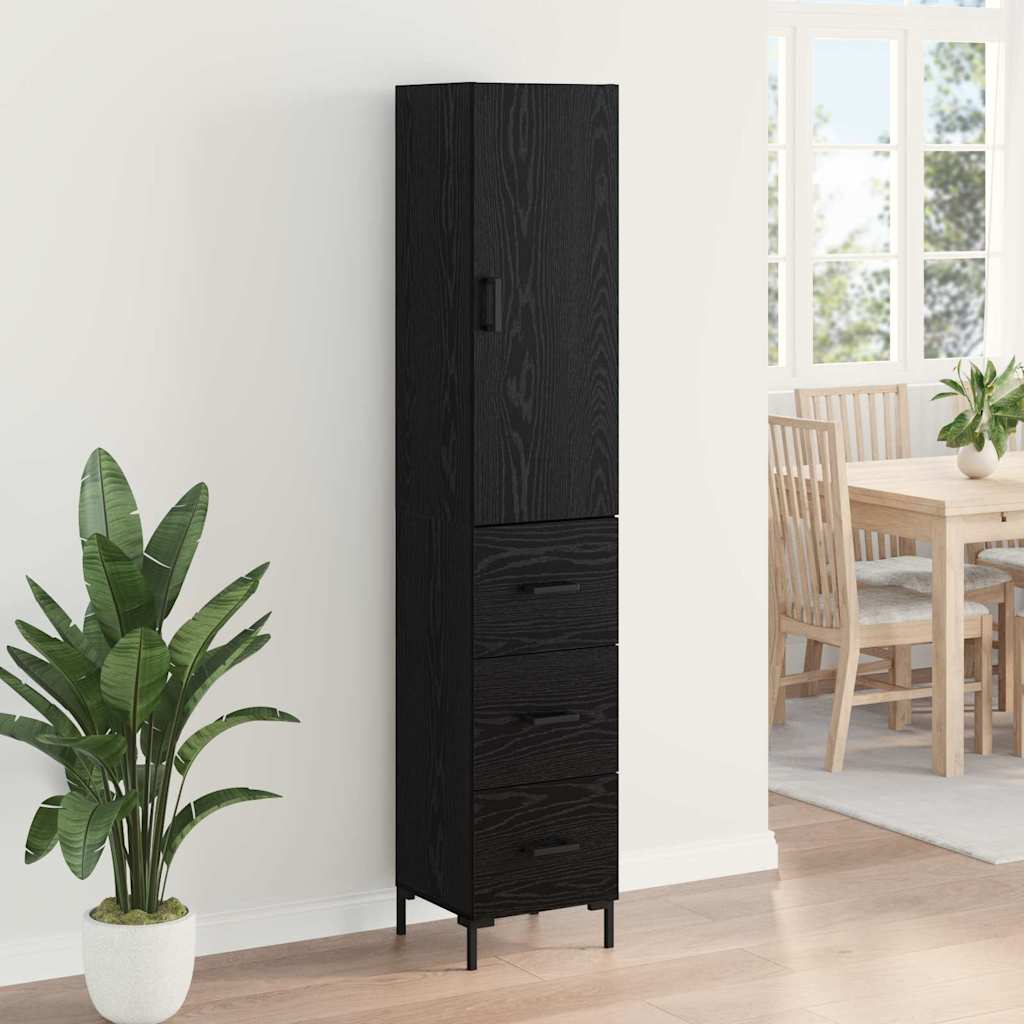 Highboard Sort eg 34,5 x 34 x 180 cm Konstrueret træ
