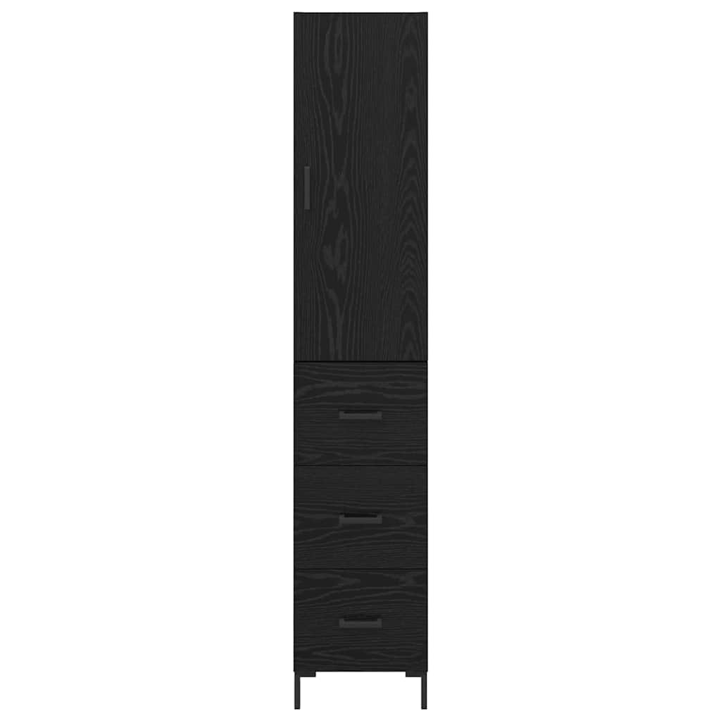 Highboard Sort eg 34,5 x 34 x 180 cm Konstrueret træ